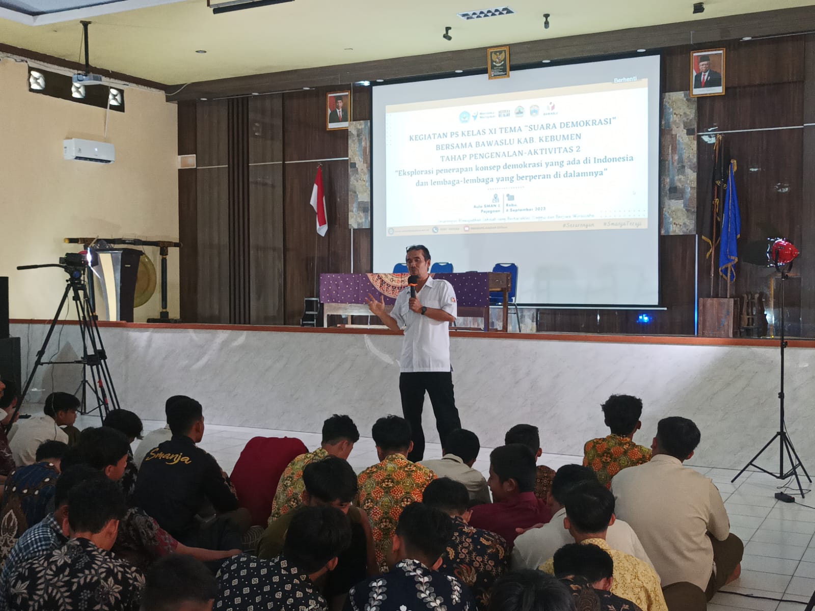 Melalui kegiatan P5 SMAN 1 Pejagoan, Bawaslu Kebumen Dorong Siswa Peduli Pemilu 2024