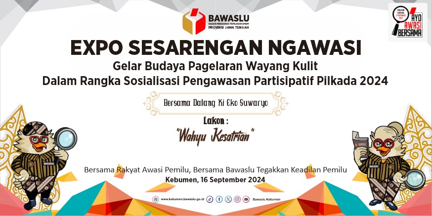 Expo Sesarengan Ngawasi Pilkada 2024: Gelar Budaya Wayang Bersama KI Dalang Eko Suwaryo