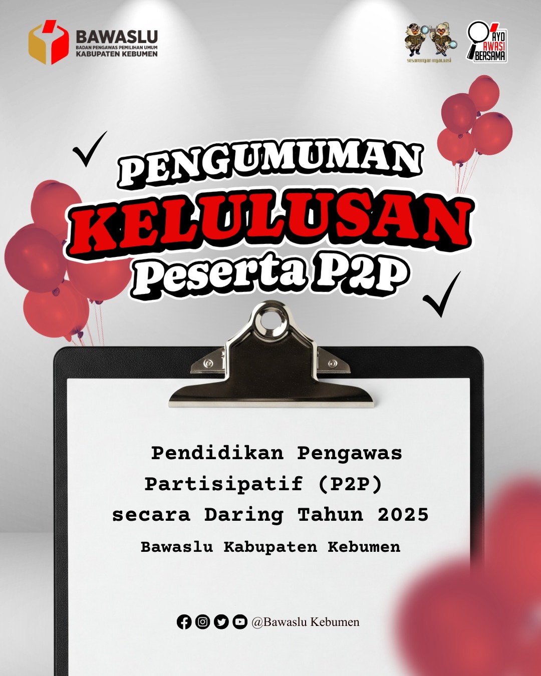 Pengumuman Kelulusan P2P Daring Kabupaten Kebumen