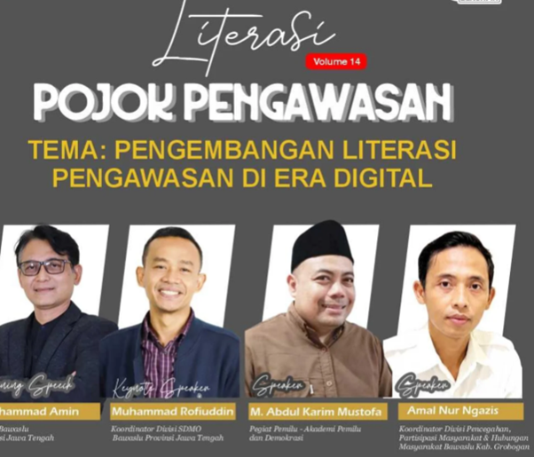 Bawaslu Kabupaten Kebumen Ikuti Literasi Pojok Pengawasan Vol. 14: Pengembangan Literasi Pengawasan di Era Digital