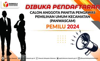 Pendaftaran Perpanjangan Calon Anggota Panwaslu Kecamatan Pemilu 2024